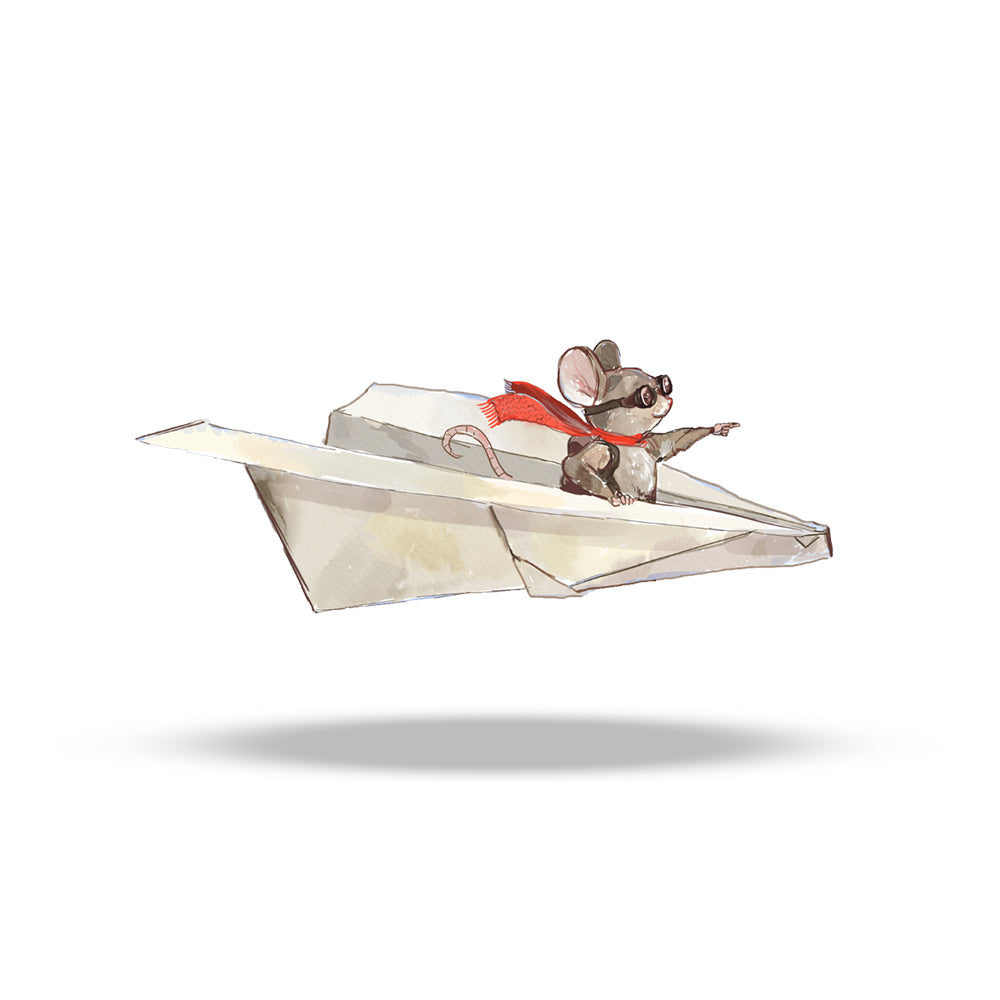Pilot mouse paper plane 3D wall sticker vinyl decal on wall
