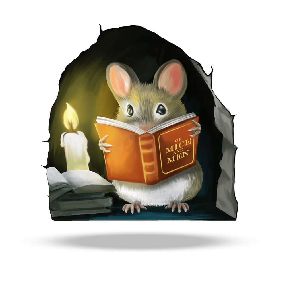 Mouse reading book 3D wall sticker vinyl decal on wall
