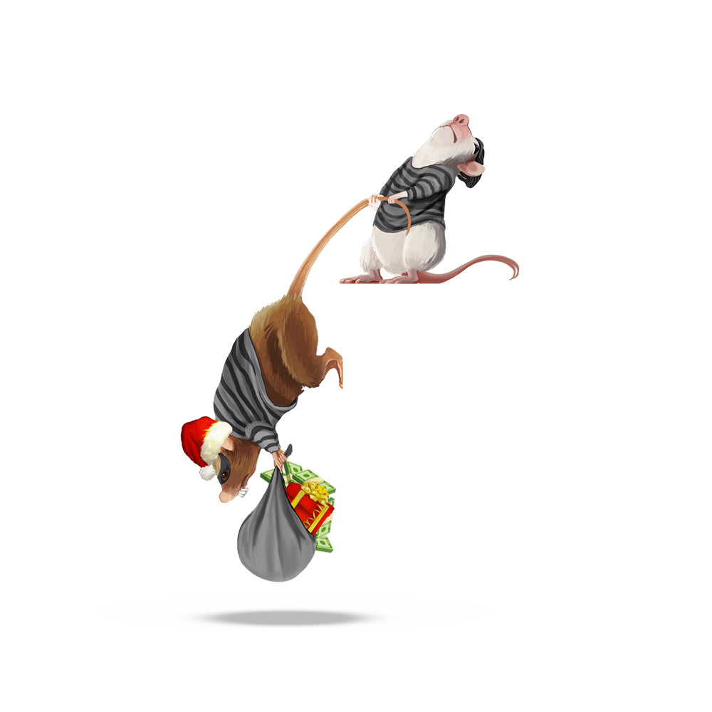 Holiday mice mischief 3D wall sticker festive vinyl decal
