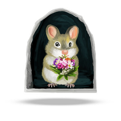 Flower Mouse 3D Wall Decal Sticker - Micesterpiece