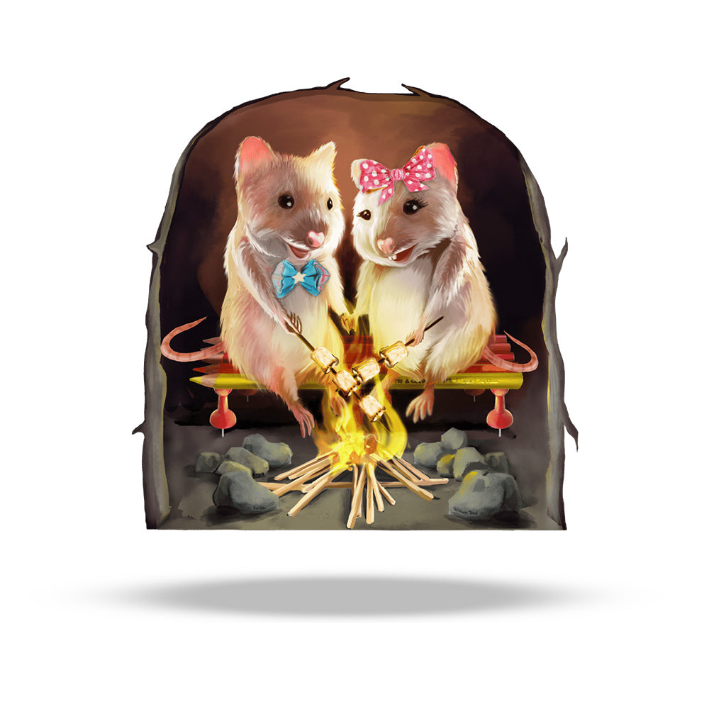 Camping mice 3D wall sticker outdoor scene vinyl decal

