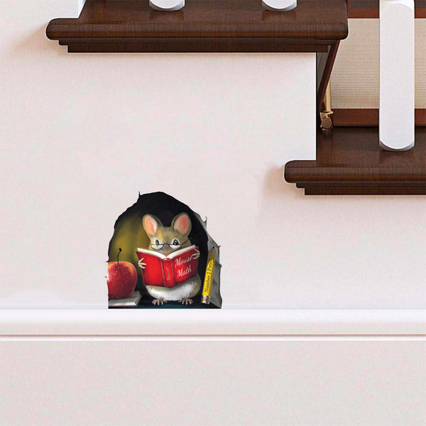 3D Mouse Reading Book Wall Sticker Decal - Teacher's Pet by Micesterpiece