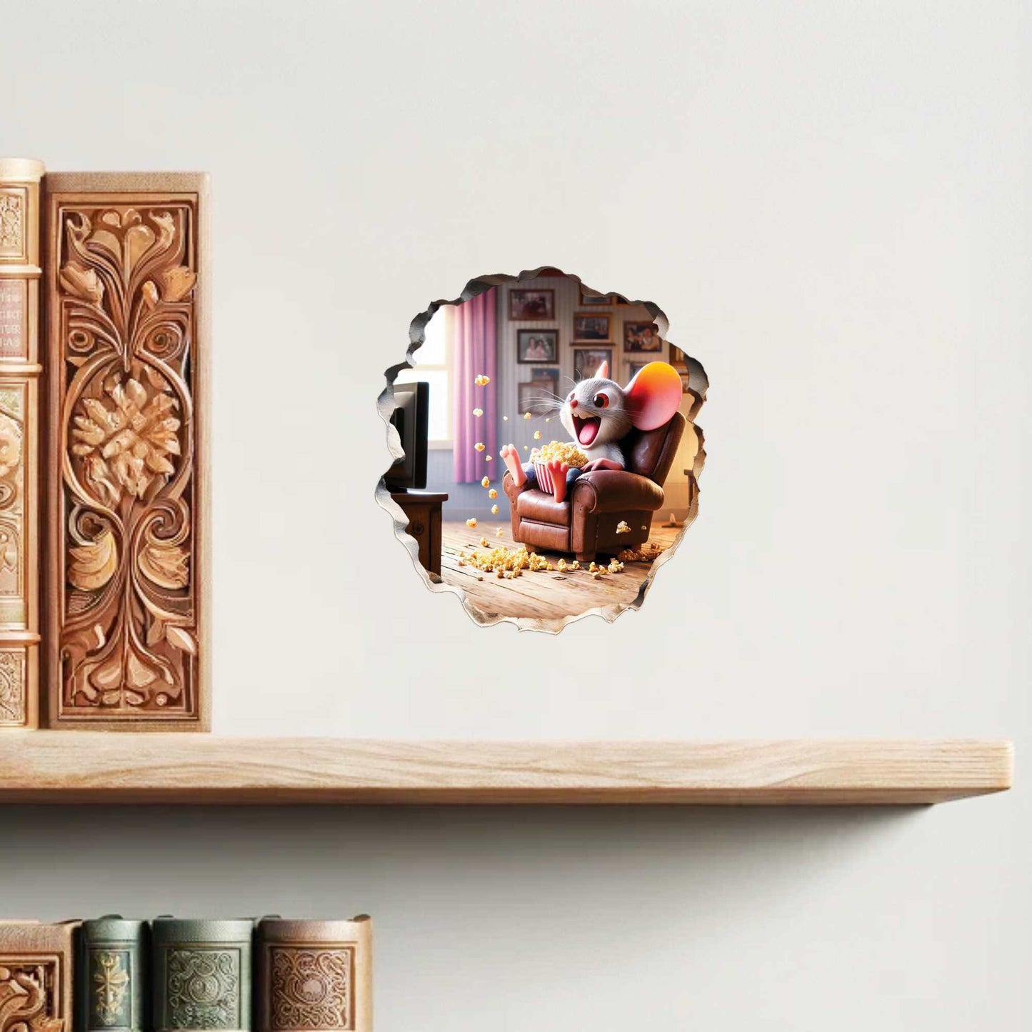 Realistic mouse wall decal for playroom or classroom
