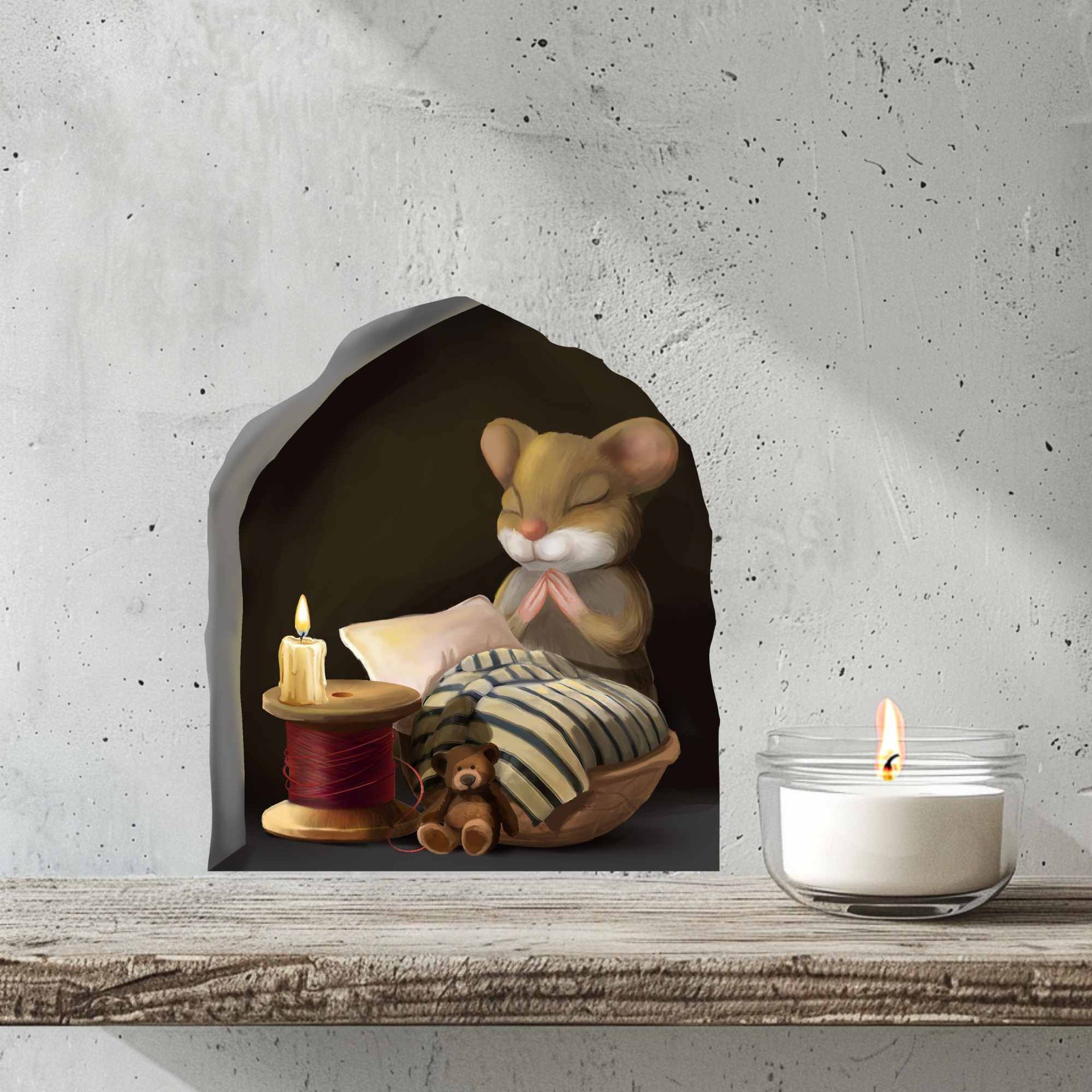 Mouse Praying 3D Wall Decal - Micesterpiece