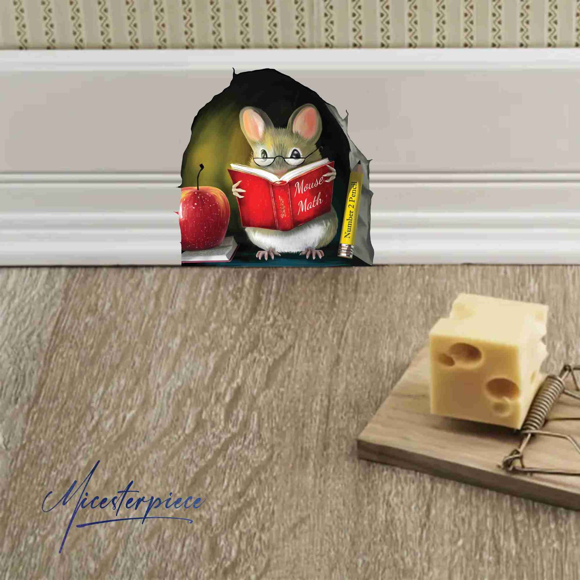 3D Mouse Reading Book Wall Sticker Decal - Teacher's Pet by Micesterpiece