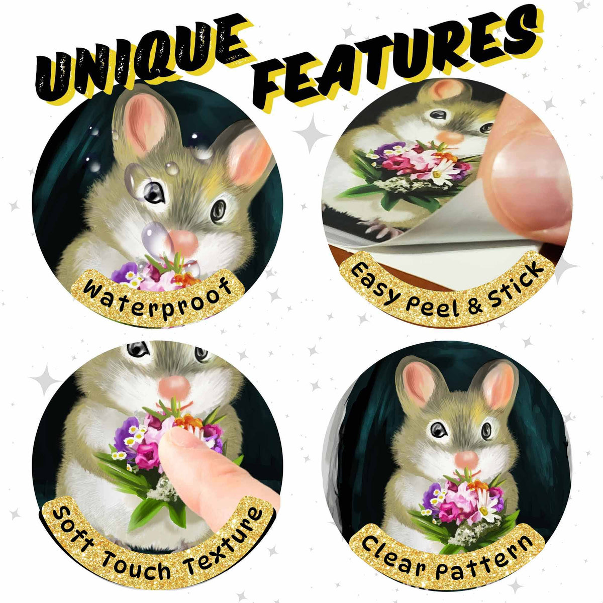 Flower mouse wall sticker in nursery
