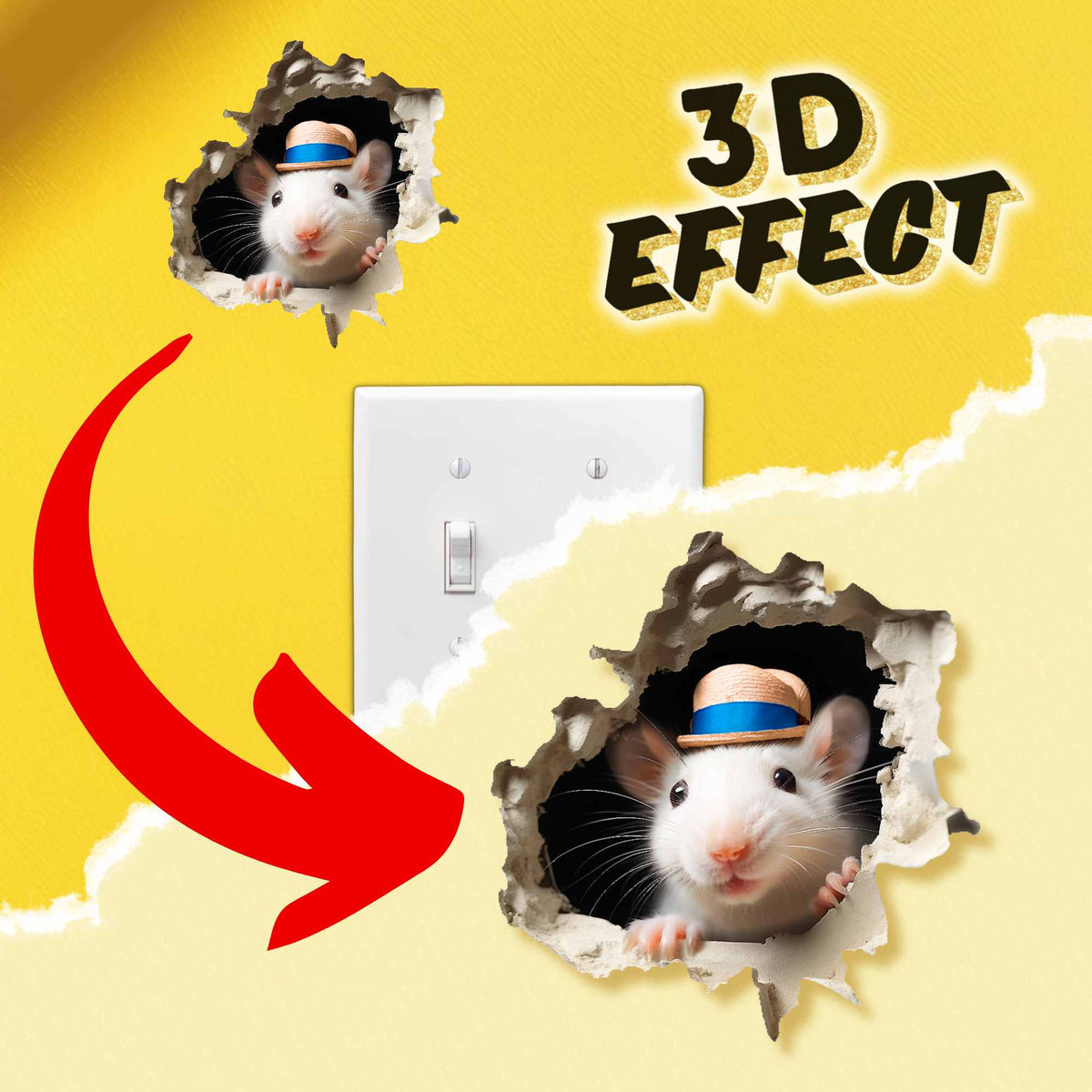 Ernesto mouse 3D wall sticker vinyl decal on wall
