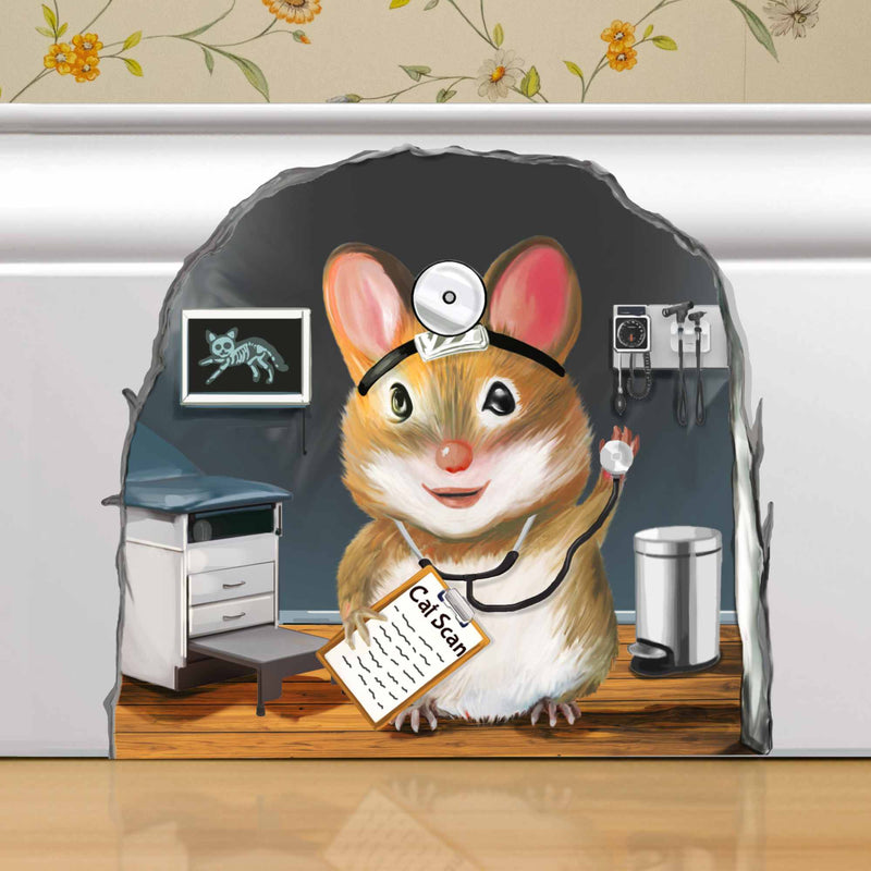 Doctor mouse 3D wall sticker vinyl decal on wall
