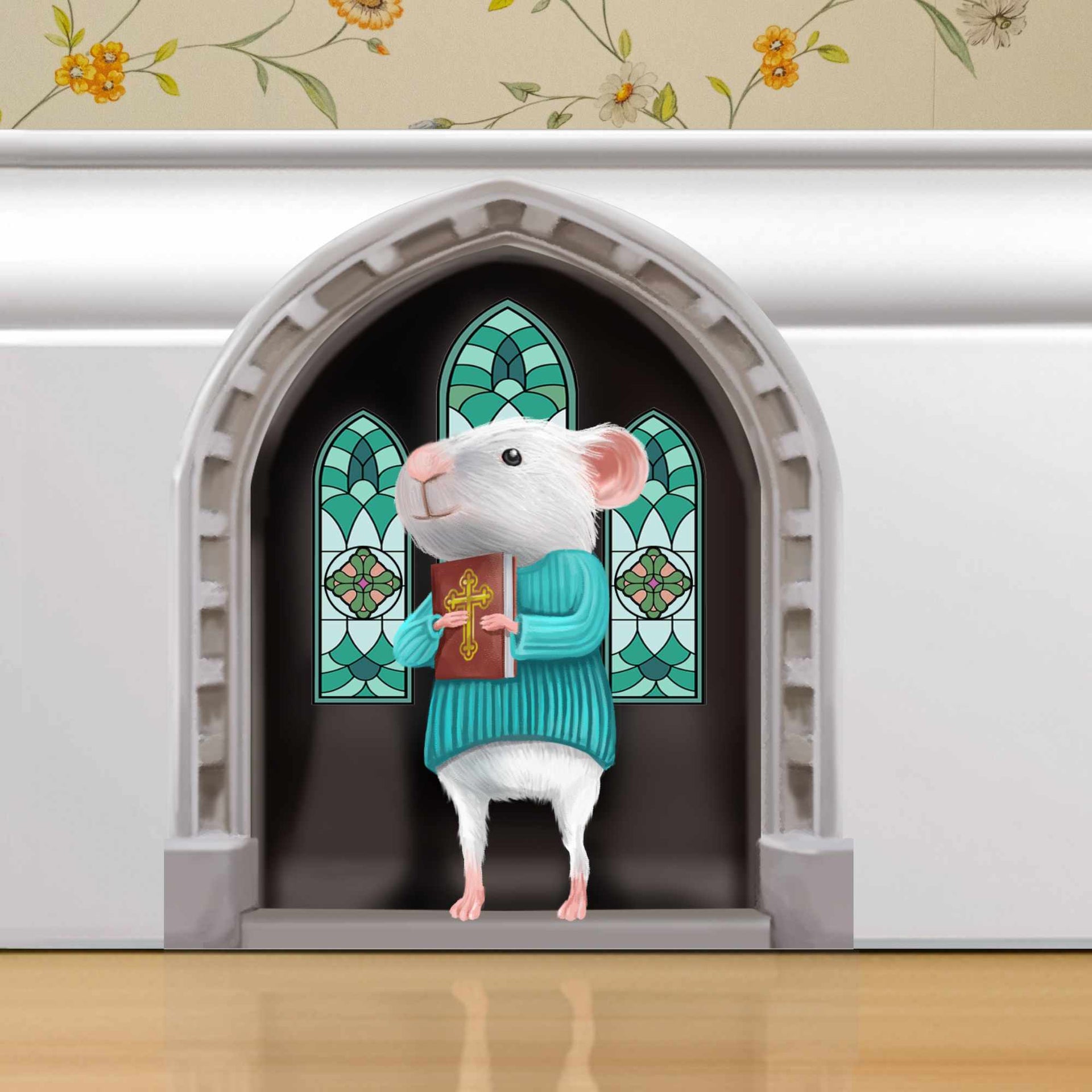 Church Mouse 3D Wall Sticker Decal - Micesterpiece