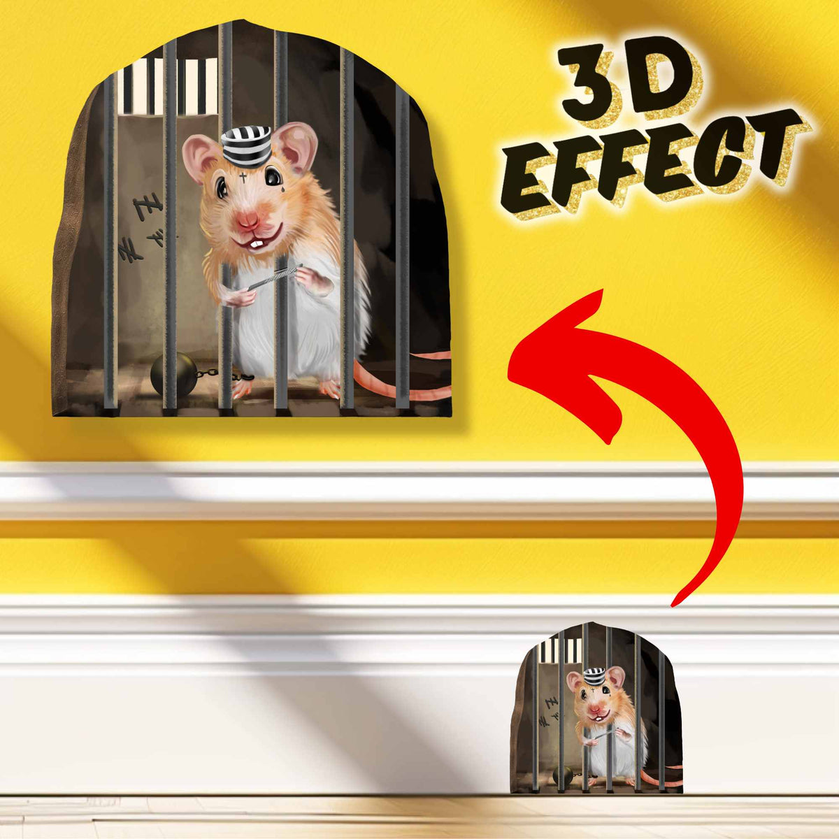 3D Mouse Wall Sticker – Trap