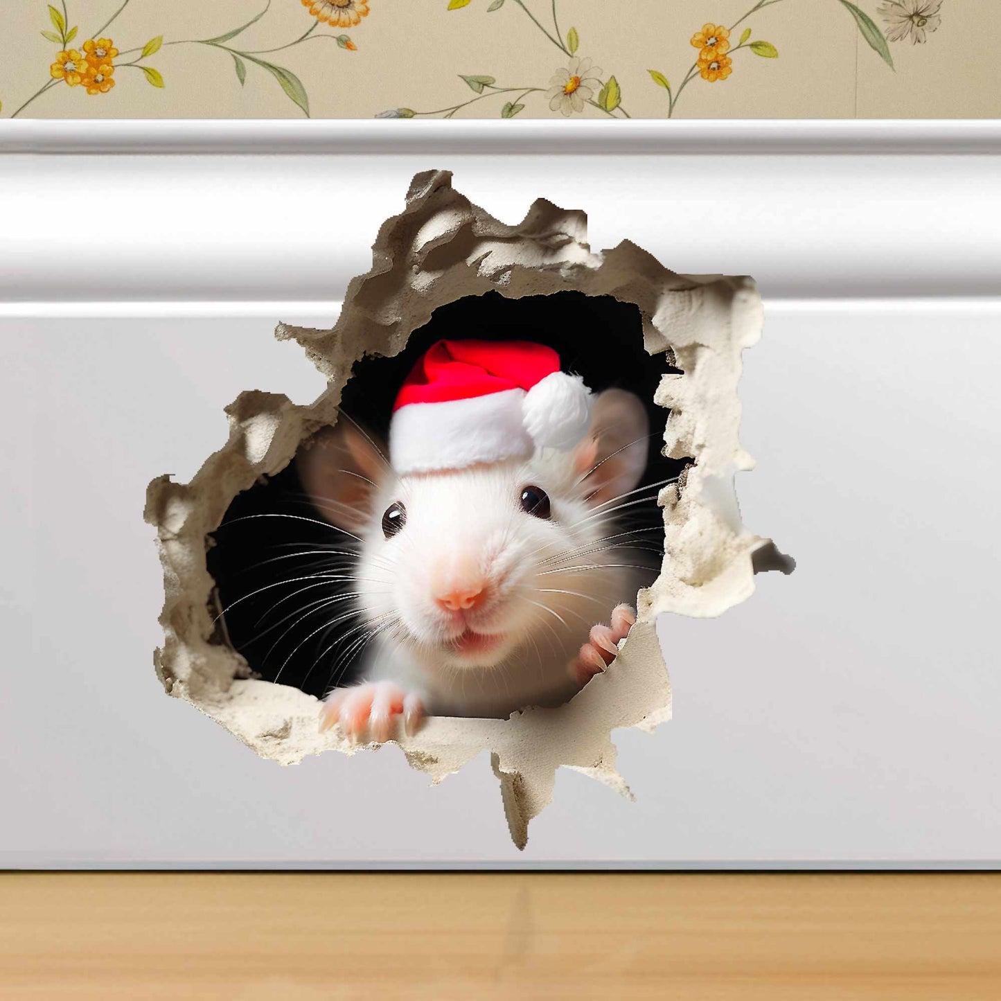 Jingle Paws 3D mouse wall sticker holiday vinyl decal on wall
