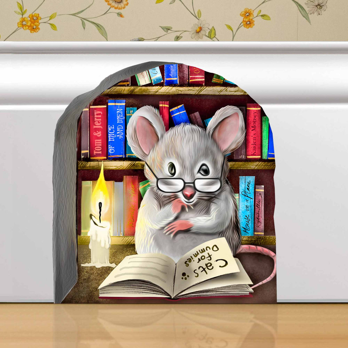 Library mouse 3D wall sticker vinyl decal on wall
