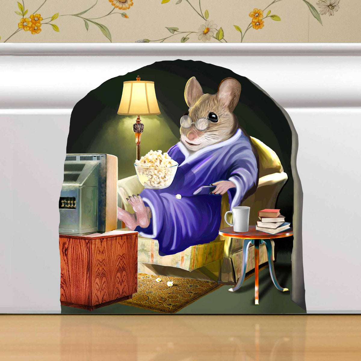 Couch potato mouse 3D wall sticker vinyl decal on wall
