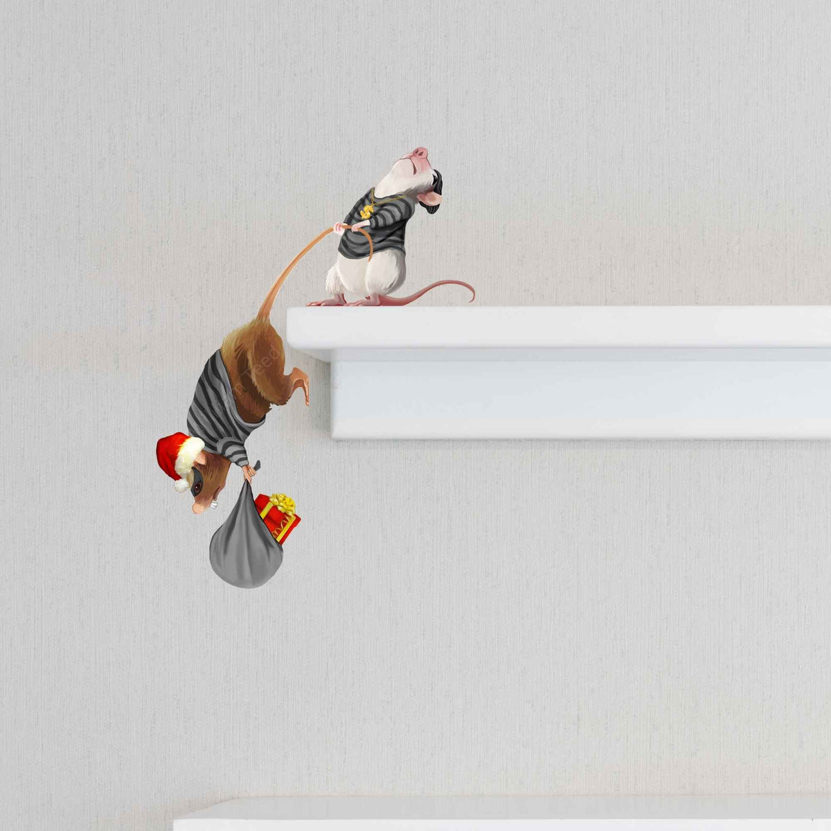 Holiday mouse wall decal for kids room or classroom
