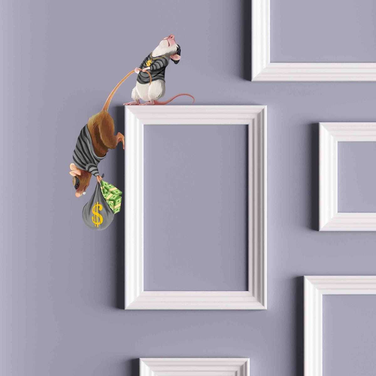 Sneaky mice wall sticker in kids room
